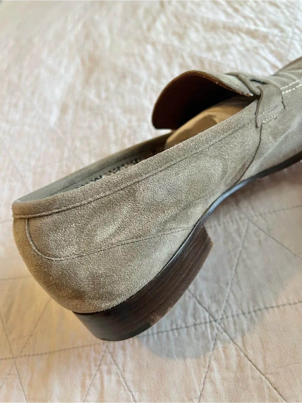Fratelli Rossetti Estate Men 7 UK 8 US Taupe Suede Horsebit Loafers Shoes Italy